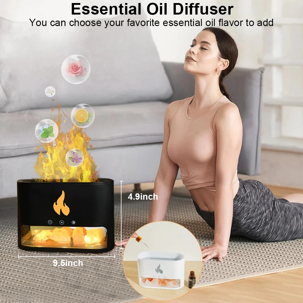 Flame Fire Essential Oil Humidifier Aromatherapy Diffuser for Bedroom - Air Humidifier Diffuser for Moisture and Relaxation