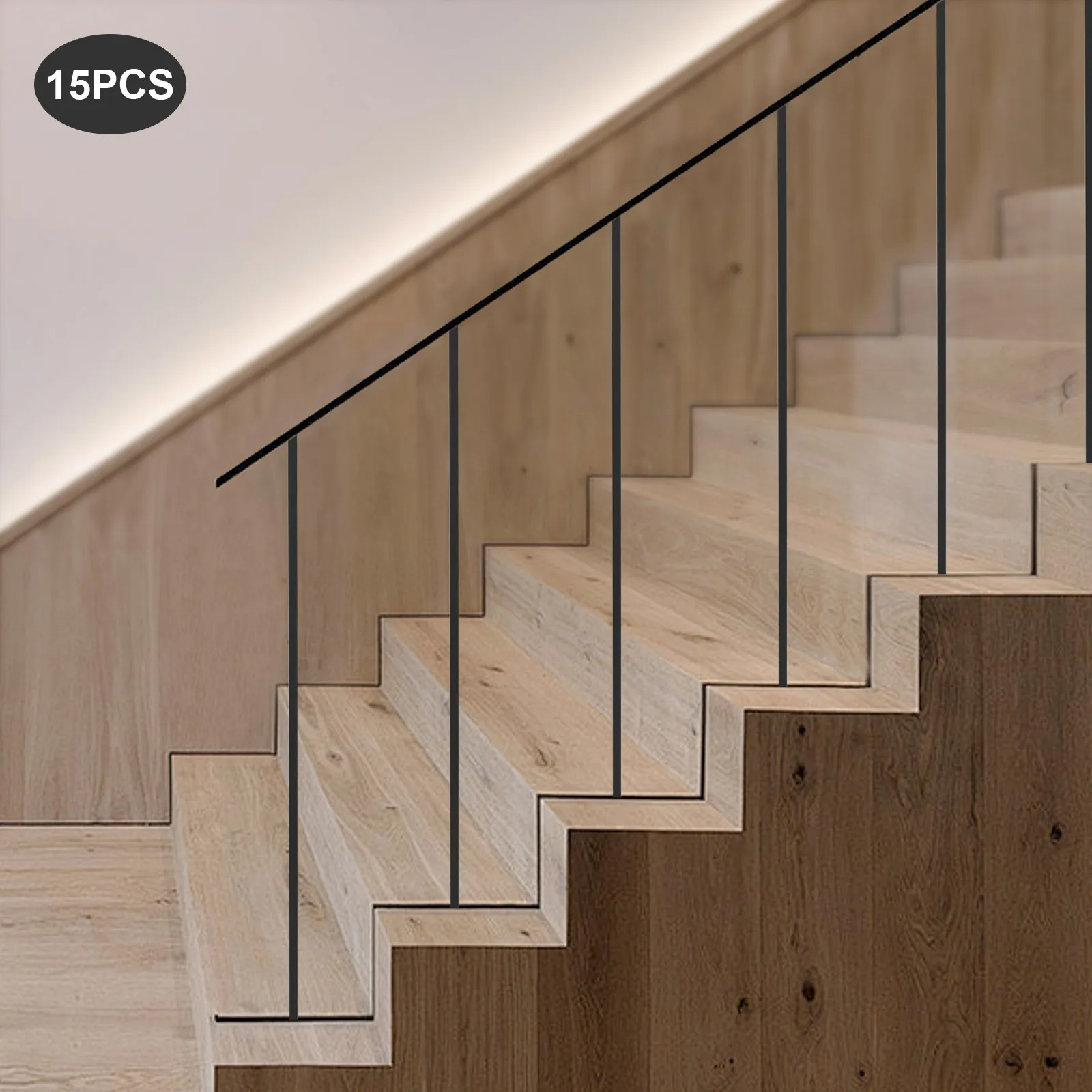 

Black Iron Railings - 44X0.5In Standard Design, 15 Pieces, No Base, Durable for Staircase or Balcony