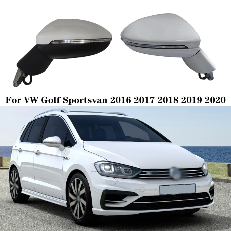 

Автомобильное заднее боковое зеркало в сборе для VW Golf Sportsvan 2016 2017 2018 2019 2020, автоматическое складное зеркало с подогревом указателя поворота в сборе