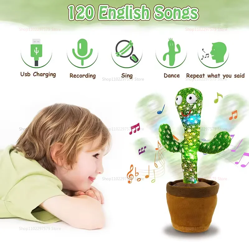 الرقص الصبار 120 أغنية المتكلم يتحدث Usb بطارية صوت تكرار أفخم الصبار راقصة لعبة الحديث بلوشي محشوة لعب للأطفال هدية #3