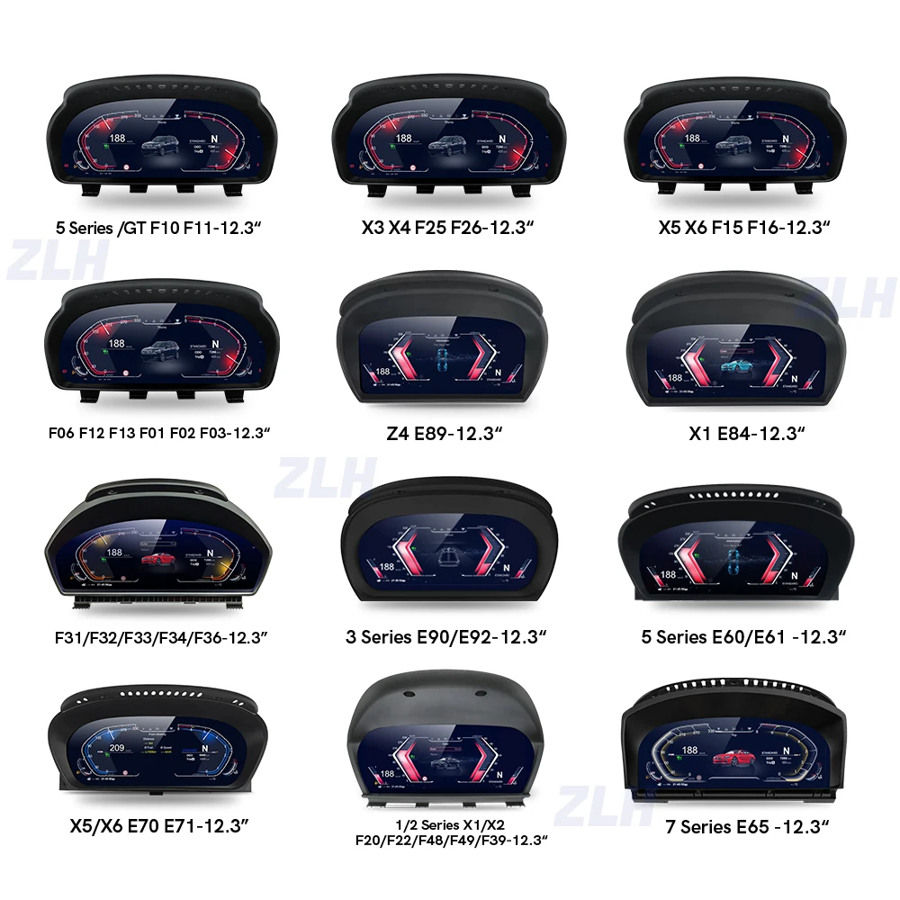 ZLH 12.3 بوصة LCD عداد السرعة لوحة القيادة العنقودية ل 5 3 Siers GT F07 F10 F11 F18 X3 F25 X4 F26 X5 F15 X6 F16 LINUX