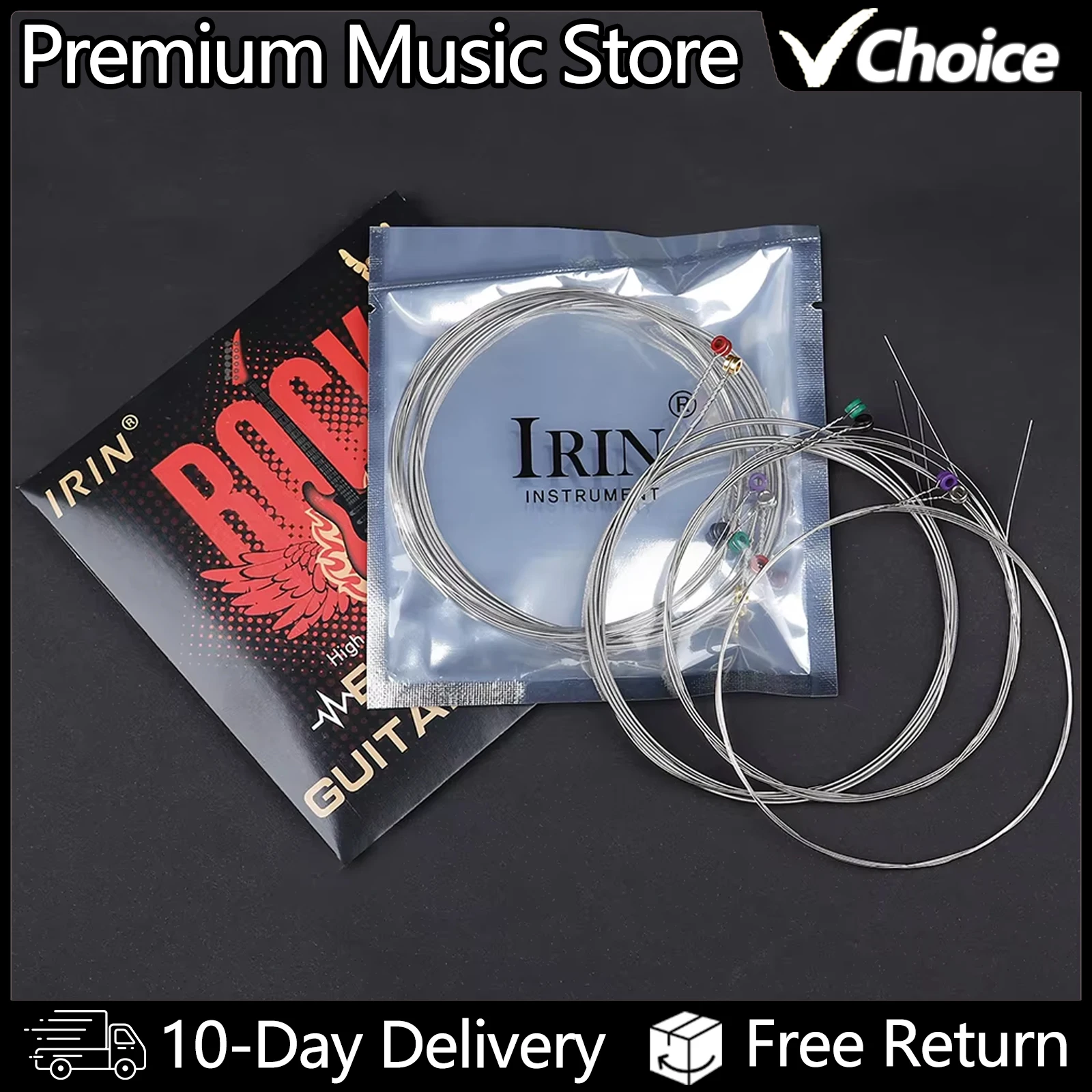 IRIN E680 Electric Guitar Strings 1-6 Stainless Steel Wire Strings Silver Electric Guitar Musical Instrument Accessories