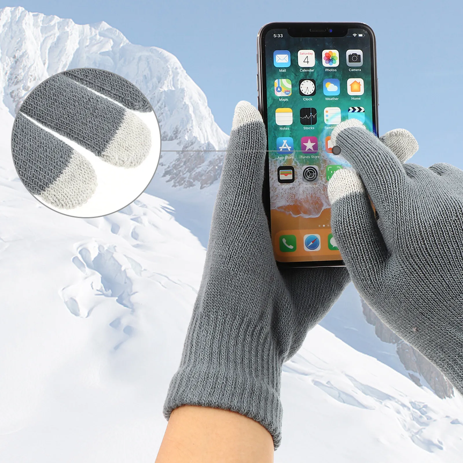 

3Pairs Waterproof Touch Screen Gloves Thickened Winter Outdoor Gloves for Cycling Riding Cold Weather Nonslip Grip Ski Pole