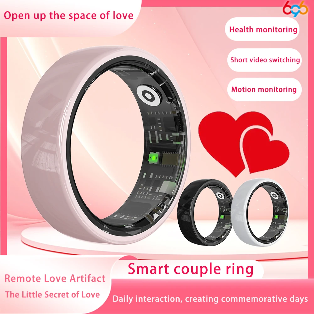 

New Men Women Smart Ring Couple Space Interaction Heart Rate Sleep Monitor Waterproof Gesture Control Sports Blue Tooth Bracelet