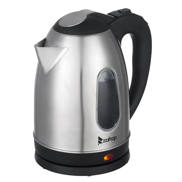 ZOKOP HD-1802S 120V 1200W 1.5L غلاية كهربائية من الفولاذ المقاوم للصدأ مع نافذة مائية - غليان سريع للقهوة والشاي ودقيق الشوفان، حديث K