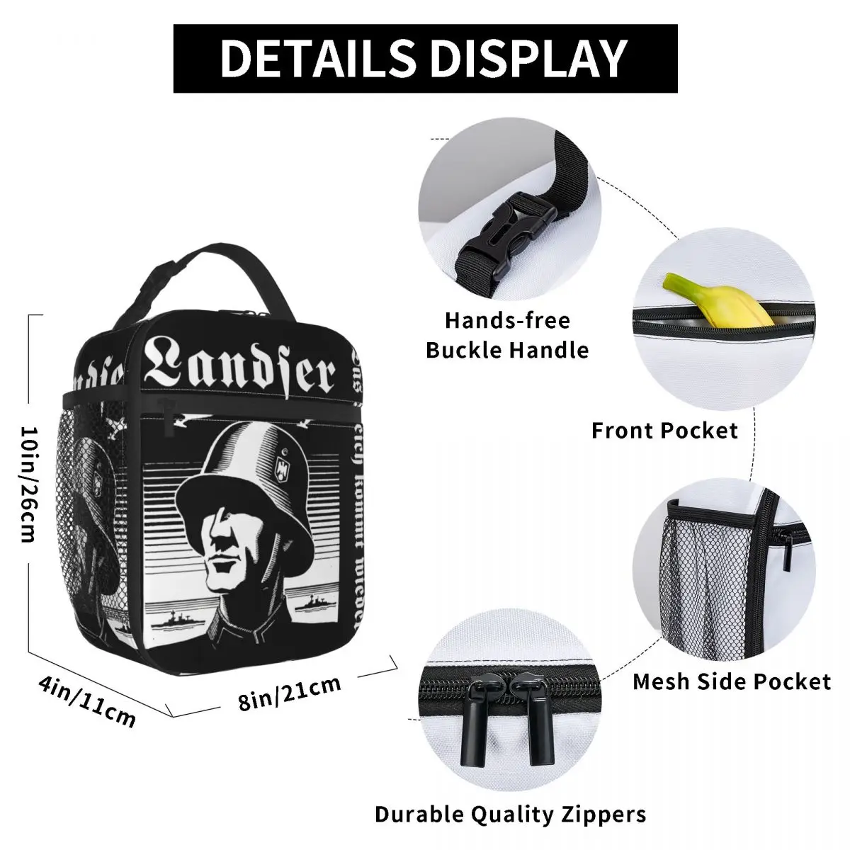 Das Reich Kommt Wieder Insulated Lunch Bag For Office Landser Rock Band Storage Food Boxes Portable Thermal Cooler Lunch Boxes