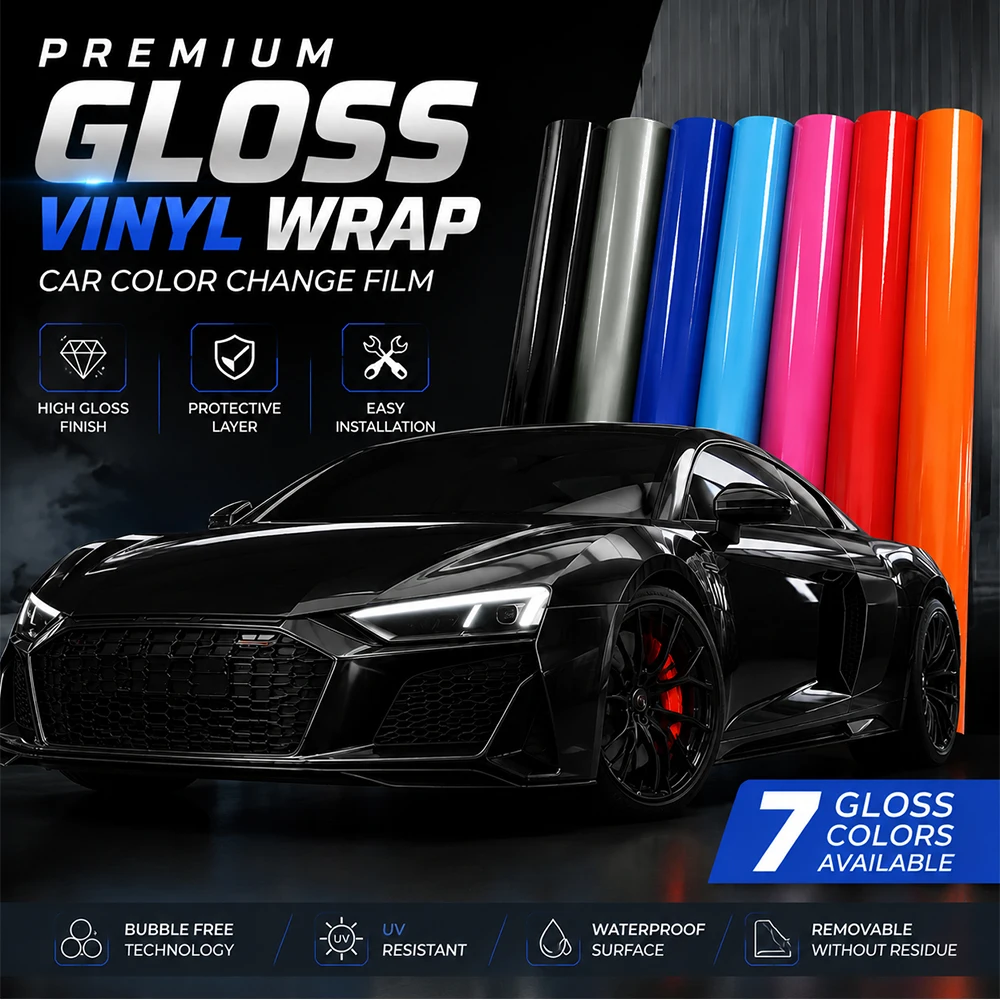Hochwertige glänzende Auto-Vinylfolie, blasenfrei, wasserdicht, UV-beständig, dehnbare PVC-Folie zur Farbwechsel-Verkleidung von Fahrzeugkarosserien