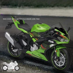1/12 Kawasaki Ninja ZX-6R Racing Cross-country Motorcycle Toy City Diecast Model Super Sport Miniature Collection Boy Kids Gift