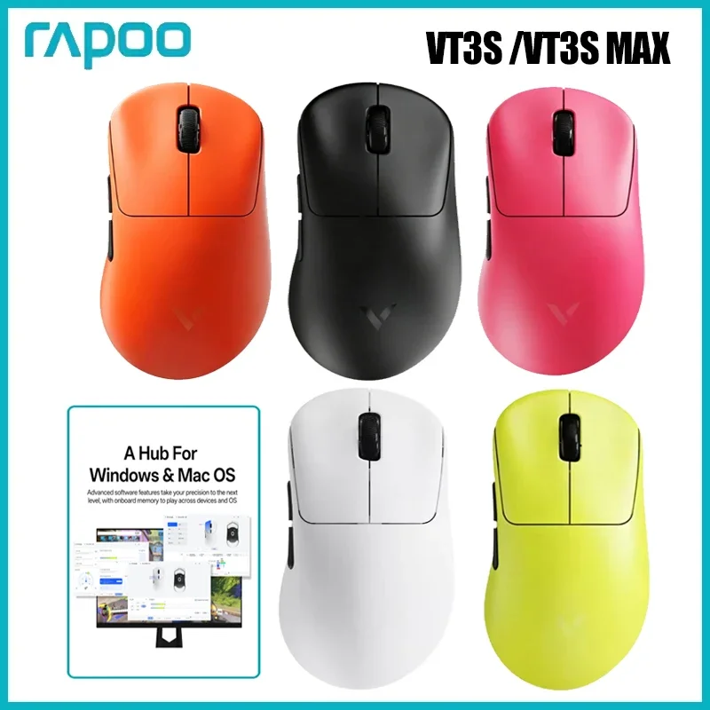 

Беспроводная игровая мышь Rapoo VT3S / VT3S MAX GEN-2 с частотой опроса 8K, ультралегкая (49 г), до 750 часов автономной работы