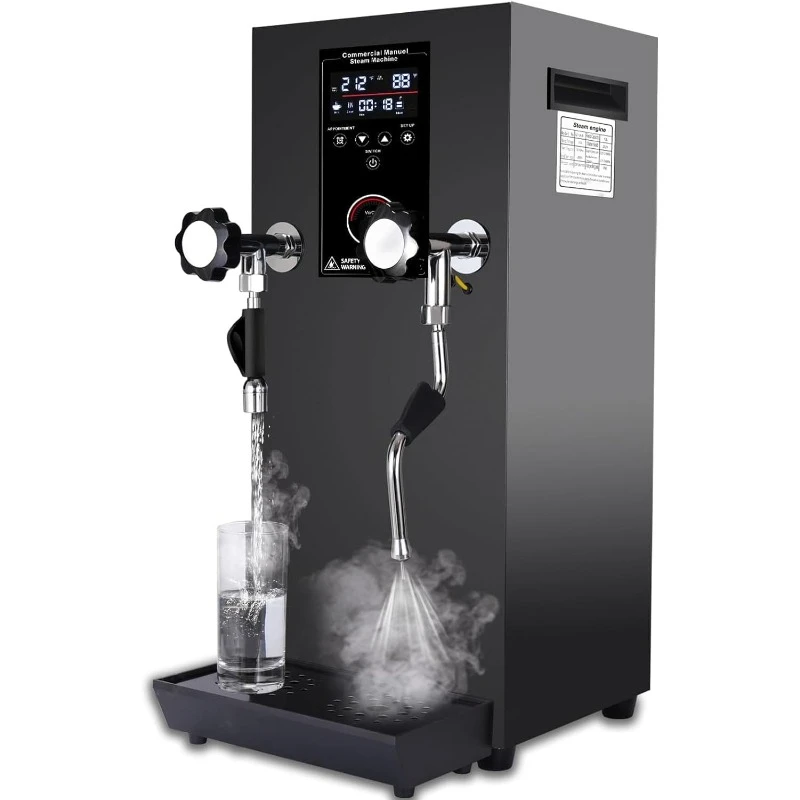 Commercial Milk Frother, 110V 2500W Automatic Steam Boiling Water Machine Electric Steam Milk Frothing Machine Espresso