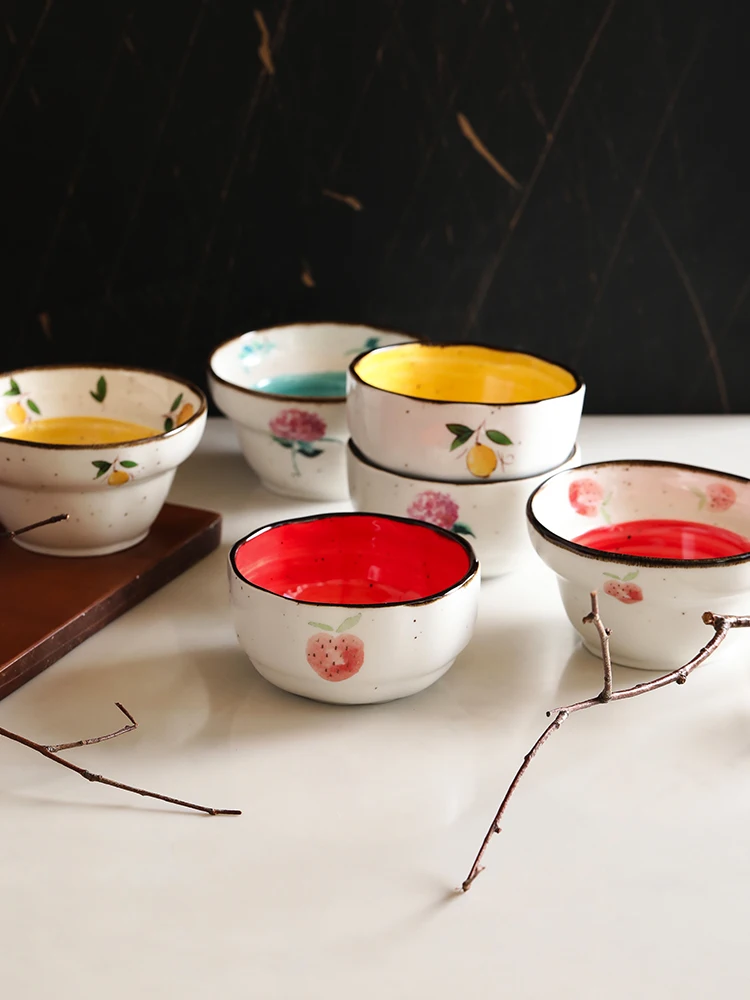 

Creative Lemon Japanese Sle Cerc Bowl Home Dining Utensils Large Size Rice Bowl Blue Lotus Brand High Temperature Firing