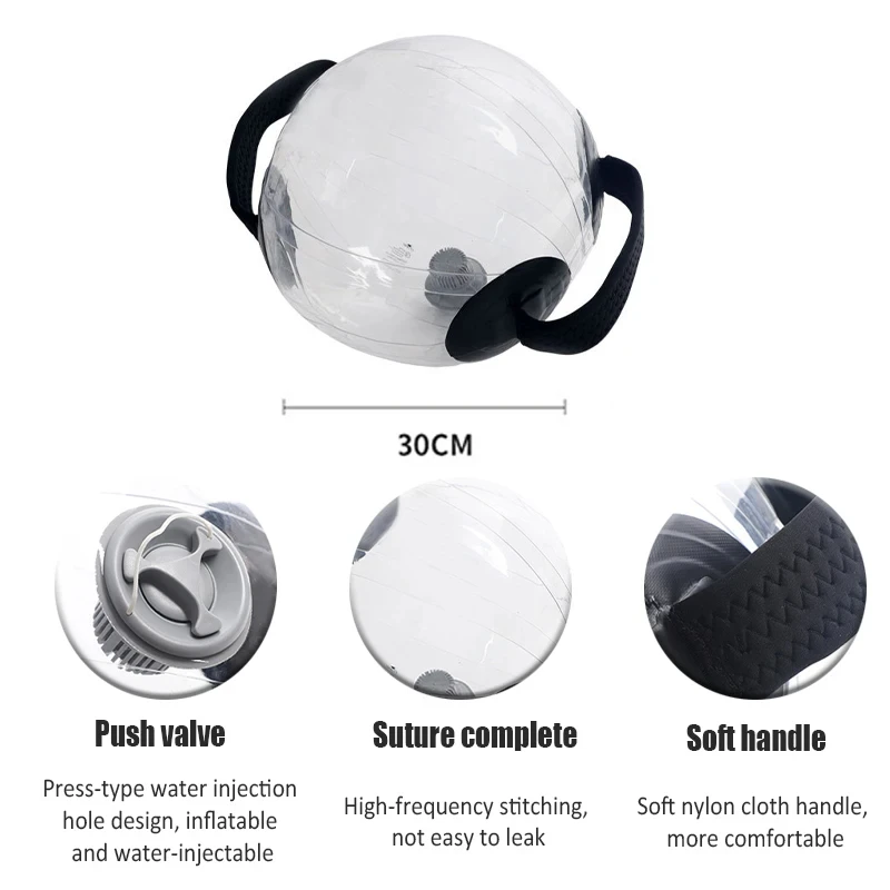 

Water Filled Exercise Ball Fitness Aqua Ball Weightlifting Hydration Bag Kettle Dumbbells Home Gym Equipment Strength Trainingpr