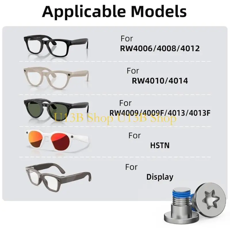 U13B Glasses Repair Screw Set For Skyler Include Anti Loose Threadlocker Screws And Ergonomic Screwdriver For Stability