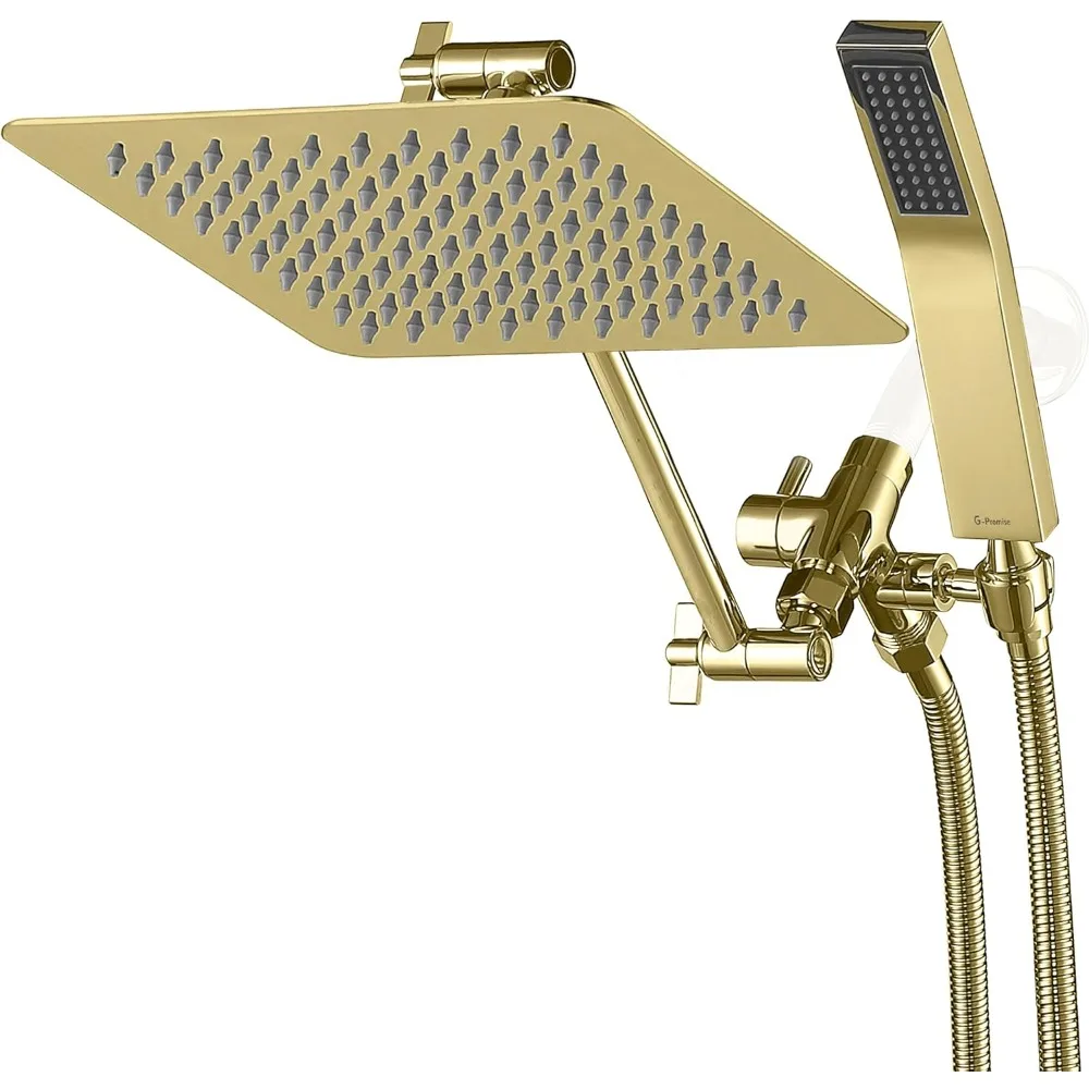

All Metal 10" Dual Square Shower Head Combo