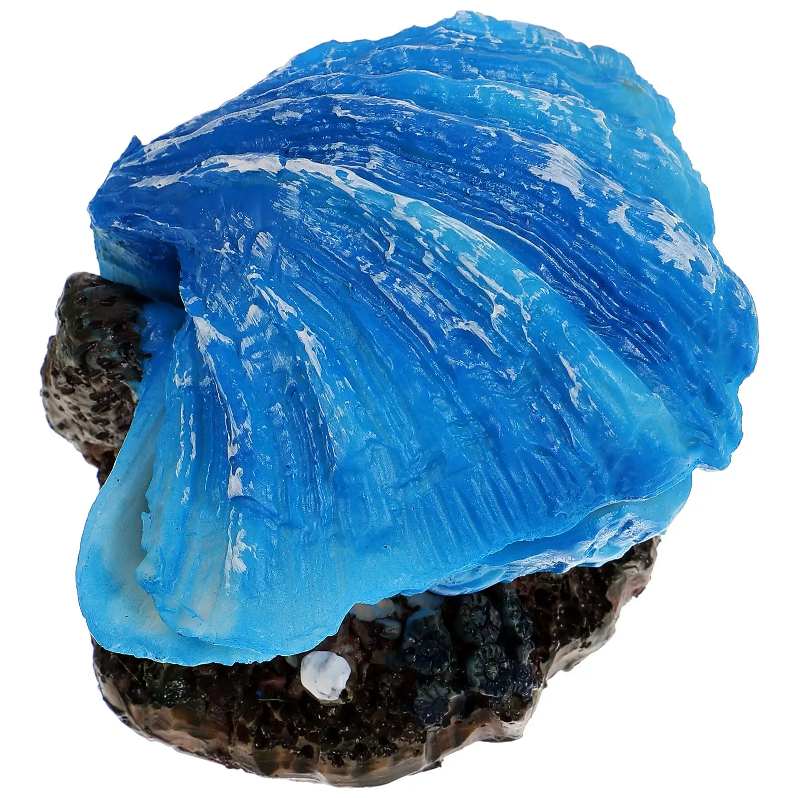 

Blue Triangular Bubble Blowing Shell Resin Craft Fish Tank Decor Aquarium Fake Shell Ocean Diorama Supplies Small Sea