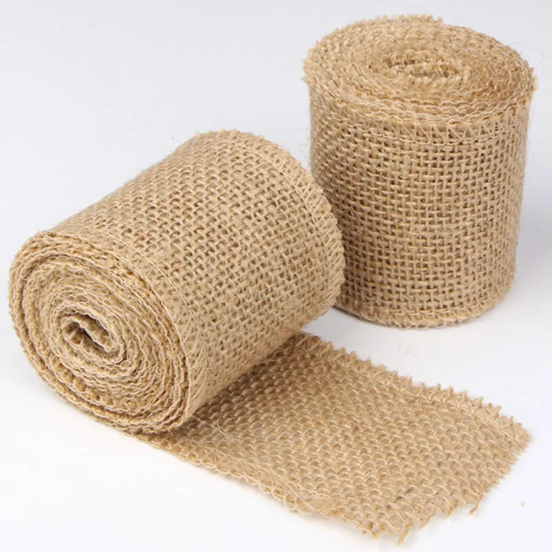 5/10Meters Natural Jute Fabric Ribbon Vintage Crafts Ribbon for Christmas Gift Packag Wedding Party DIY Craft Supplies