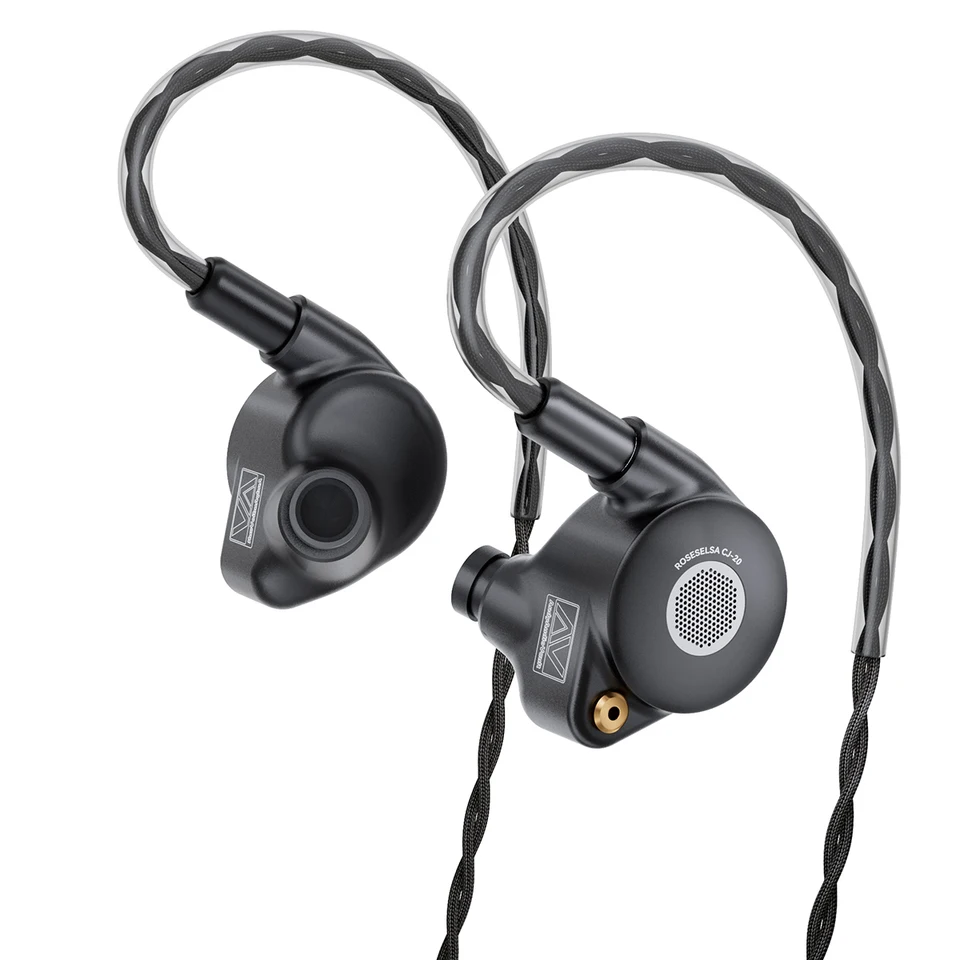 로즈셀사 x AAV CJ20 평면형 마그네틱 드라이버 HIFI 인이어 모니터, 1PM 유선 이어폰 고음질 모듈 IEM 케이블 & 3.5m