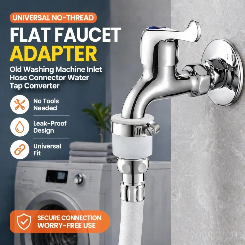 Threadless Flat Mouth Old Style Washing Machine Tap Connector Universal Water Inlet Nozzle Converter Durable Pipeline Joint Firm