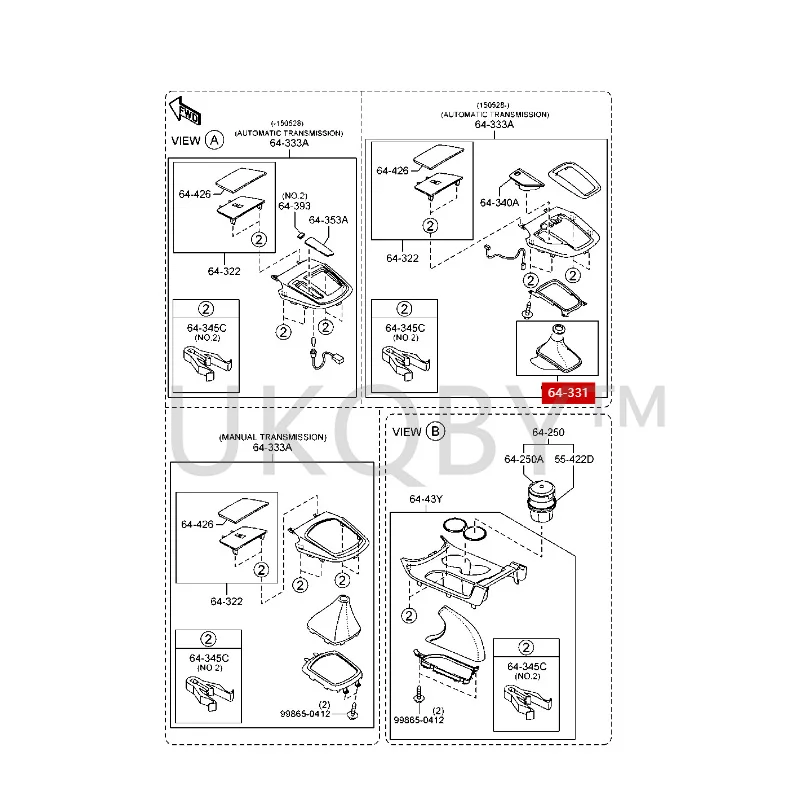 KA5E64330 KA5D64330 Suitable for Ma zd a Atenza Axela Shift lever, gear lever, gear lever handle, dust cover, shift lever cover