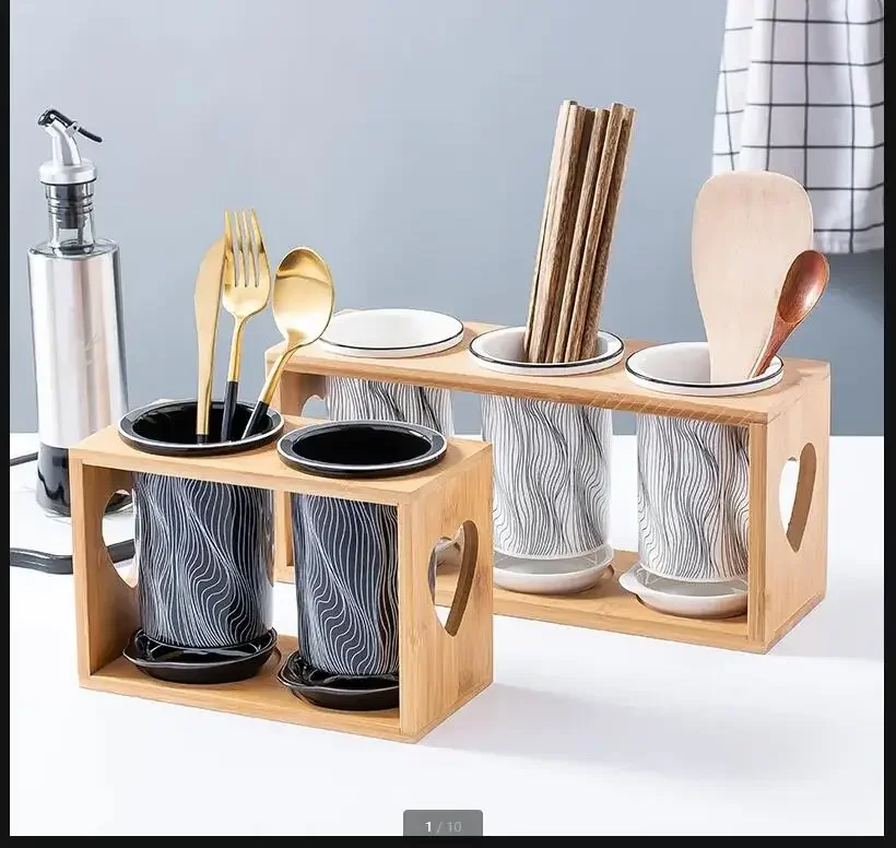 

Ceramic Chopsticks Holder Drain Rack Chopstick Cage Kitchen Supplies Cutlery Box Storage Organizer Storage Tank Desktop Shelf