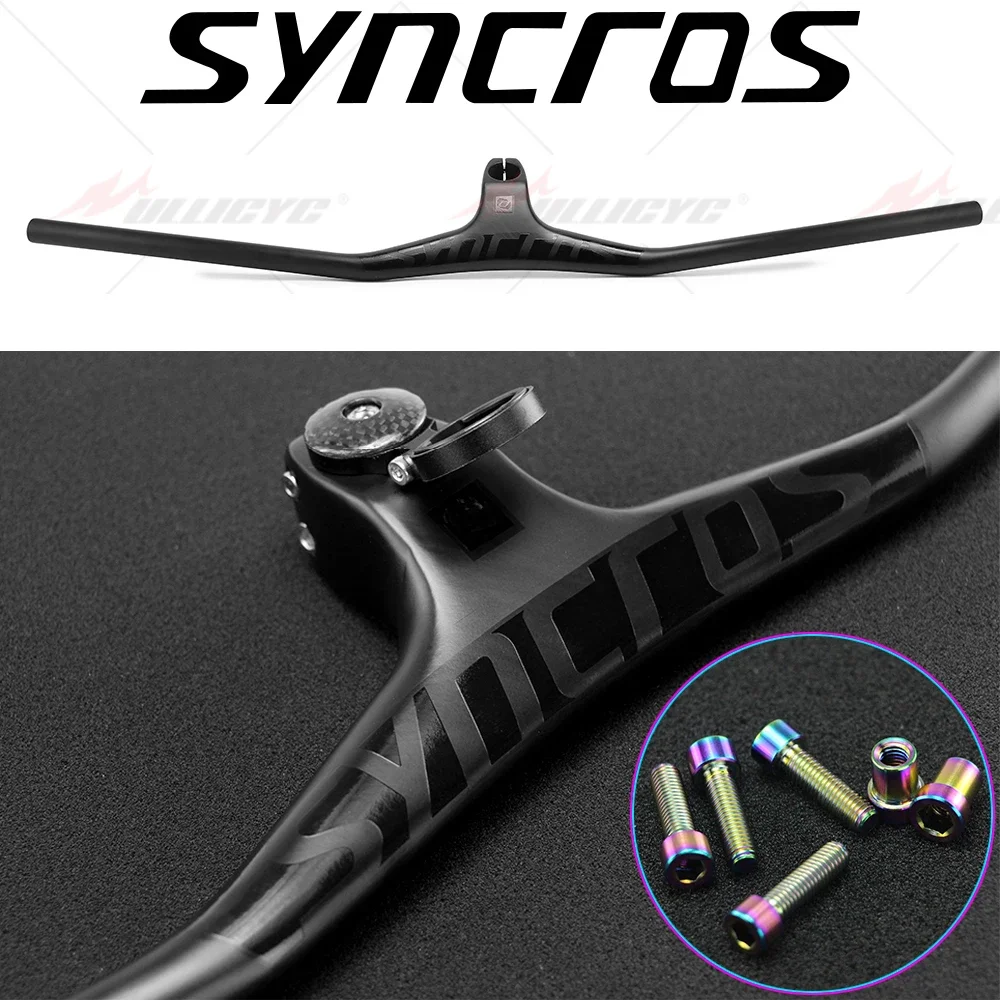 

SYNCROS T800 -17 Degrees Carbon Fiber Integrated Handlebars with Computer Mount 80mm 90mm 100mm 110mm Stem 28.6mm 680mm 780mm