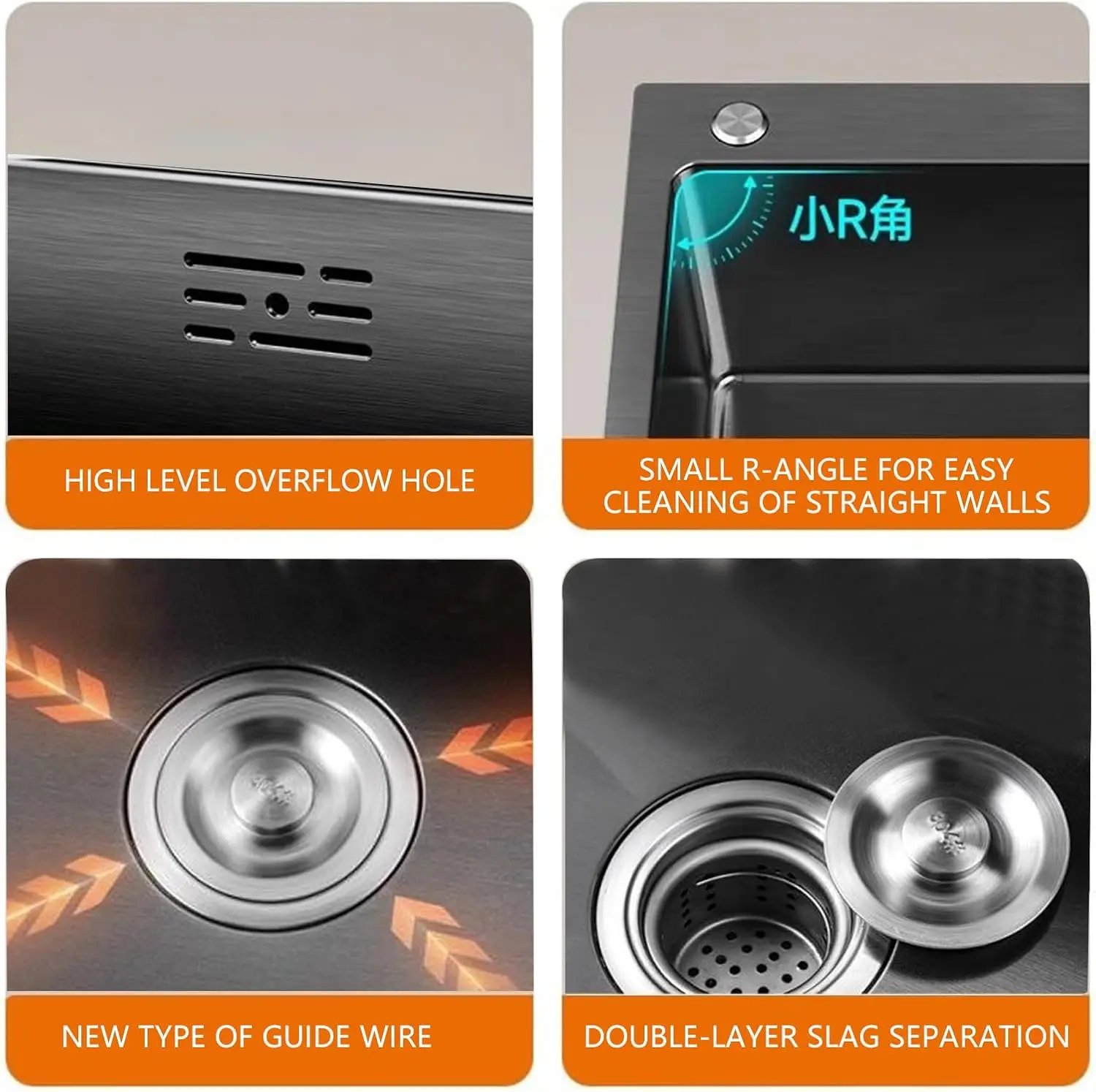 Kitchen Sink, Stainless Steel Single Bowl Sink, Embedded/Top Mounted Workbench Sinks With Sliding Accessories, Workbench Sink Wi