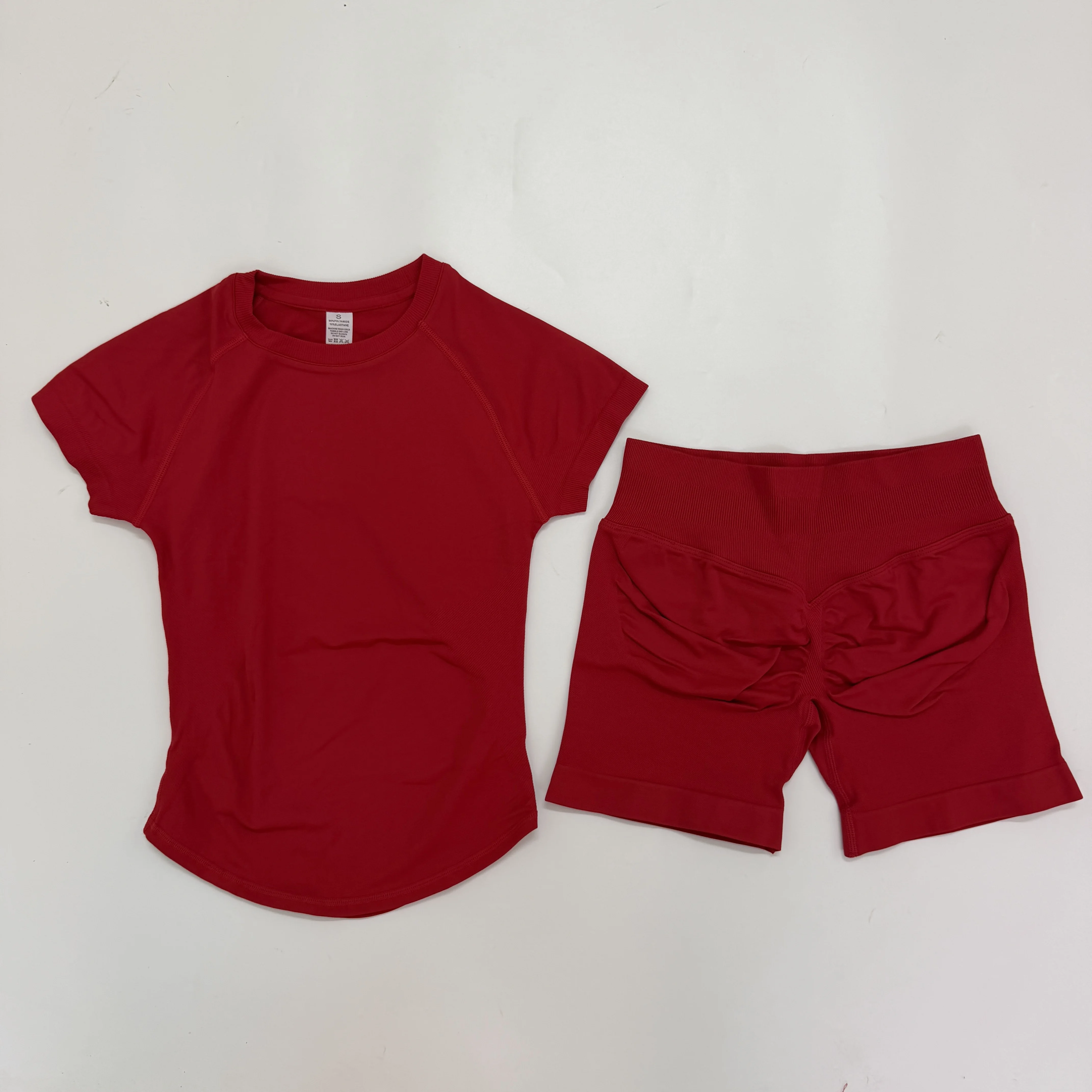2-delige top met korte mouwen voor dames, workout gym crop top, lichtgewicht yoga top shirt, lange sport shirts, stretch shirts