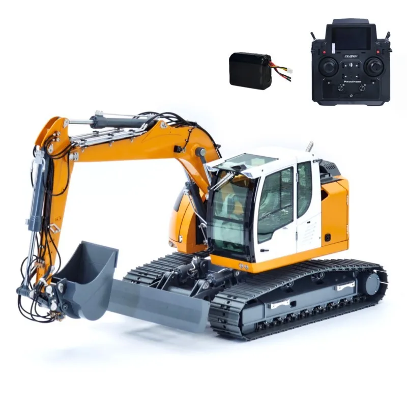 1:14 7CH Remote Control Hydraulic Excavator R920 JDM-208 2 Arms Metal RC Digger Flysky PL18 EV Lite Sound System Quick Coupler