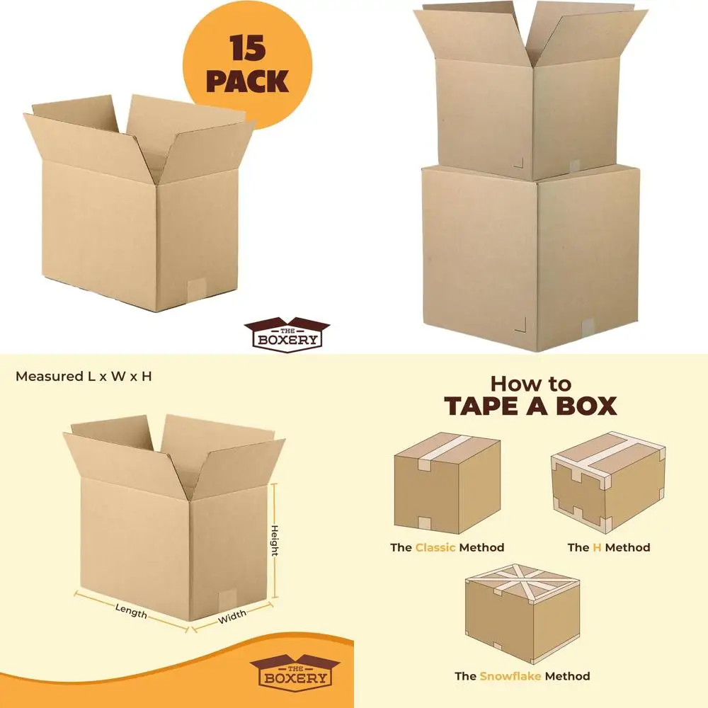 

Набор из 15 коробок из гофрированного картона коричневого цвета, 22x18x16 дюймов - прочные, экологичные, пригодные для переработки, для доставки, упаковки, переезда и хранения.