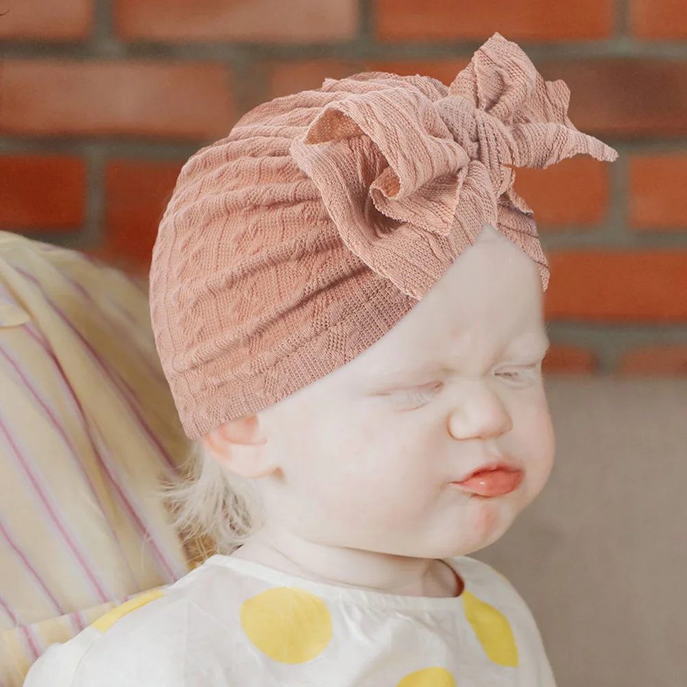 

2 шт. детские шапки-тюрбаны с бантом, жаккардовые детские шапки, мягкие эластичные шапочки, аксессуары для волос для малышей, детские шапочки