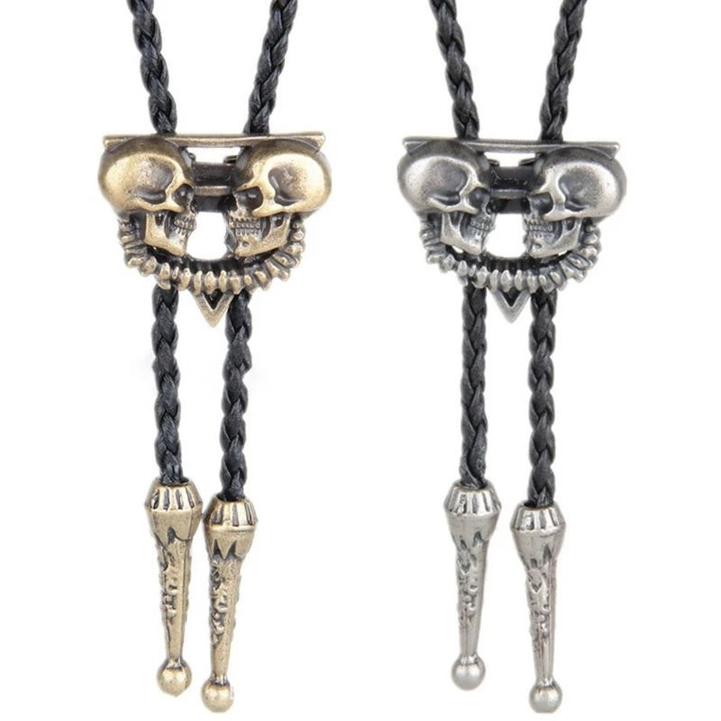 

Western Cowboy Bolo Ties Mens Punk Skull Bolo Tie Festival Party Accessory Dropship