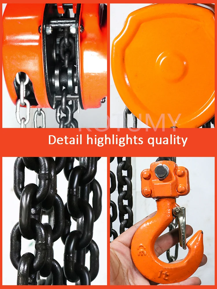 1/2/3Ton Hand Hoist Chain Hoist Triangle Manual Operated Crane For Lifting Upgraded Chain Block