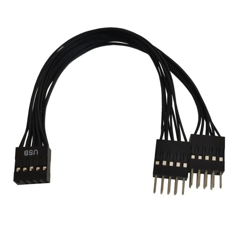1Pc Computer Motherboard USB Extension Cable 9 Pin 1 Female To 2 Male Y Splitter Extension Cable Connector For PC DIY 10cm