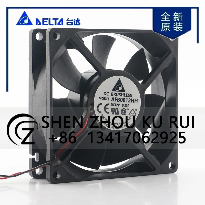 Delta 5V 24V 48V DC 12V 0.30A AC EC 8025 80X80X25MM 8CM Silent Large air Power Supply Chassis Double Ball AFB0812HH Cooling Fan