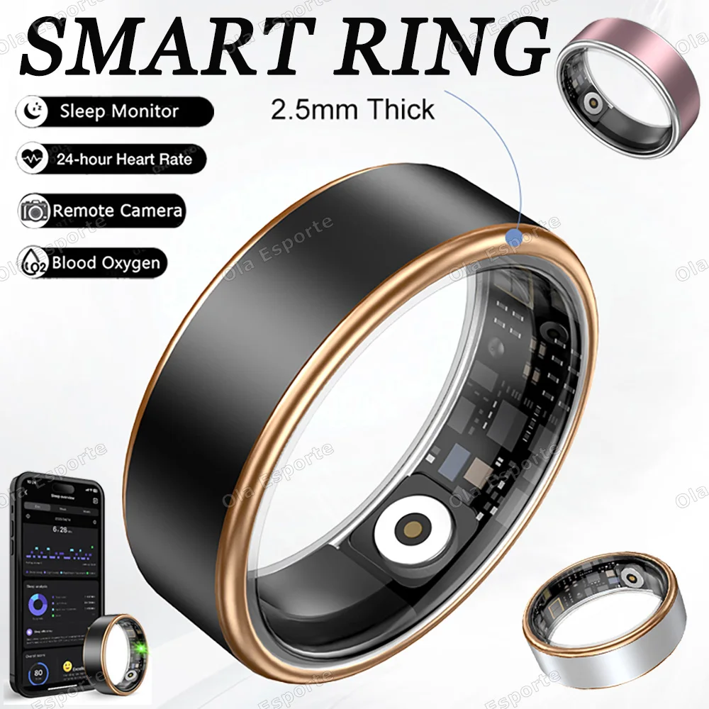 

New Smart Ring Heart Rate Blood Oxygen Sleep Monitor Camera control Step Counting Activity Tracking GPS Track Waterproof Rings