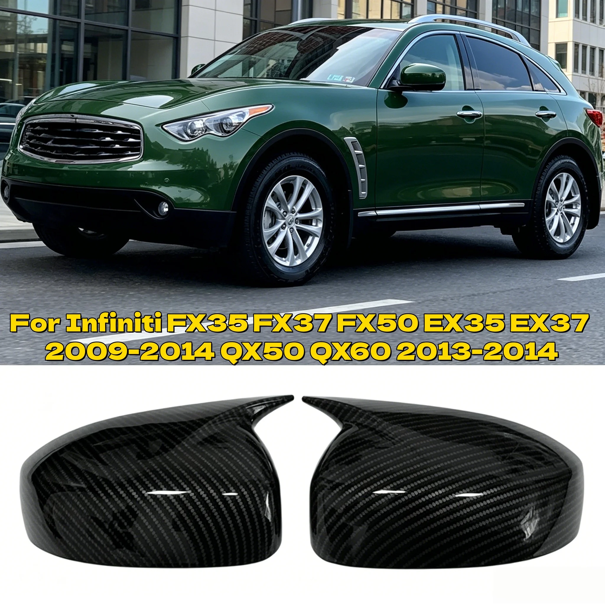Rückspiegelabdeckung für Infiniti FX35 FX37 FX50 EX35 EX37 2009-2014 QX50 QX60 2013-2014 Spiegelkappen-Zubehör – Detail 1