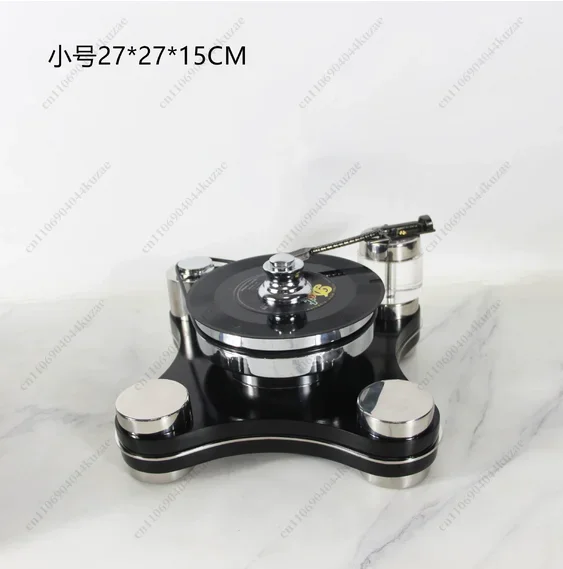 FMT Stainless Steel Vinyl Record Player Ornament - Minimalist Modern Decoration for Home Hotel Clubhouse | Not Functional Player