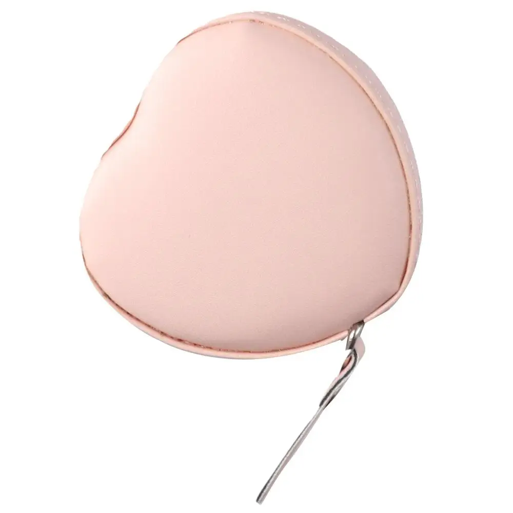 لطيف شكل قلب شريط القياس المحمولة الوردي مرنة حاكم لينة الجلود ارتداء مقاومة أشرطة القياس المنزل