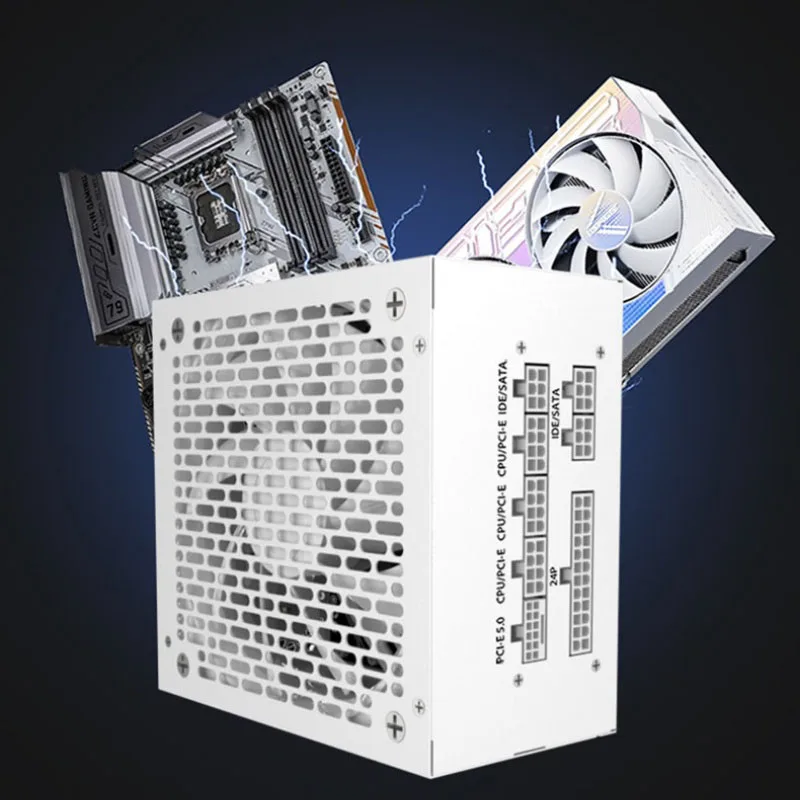 550W 650W 750W 850W White 80Plus Full module Gaming Power Supply ATX3.0 PCIE5.0 ATX Power Supply PSU 12cm/14cm Cooler Fan