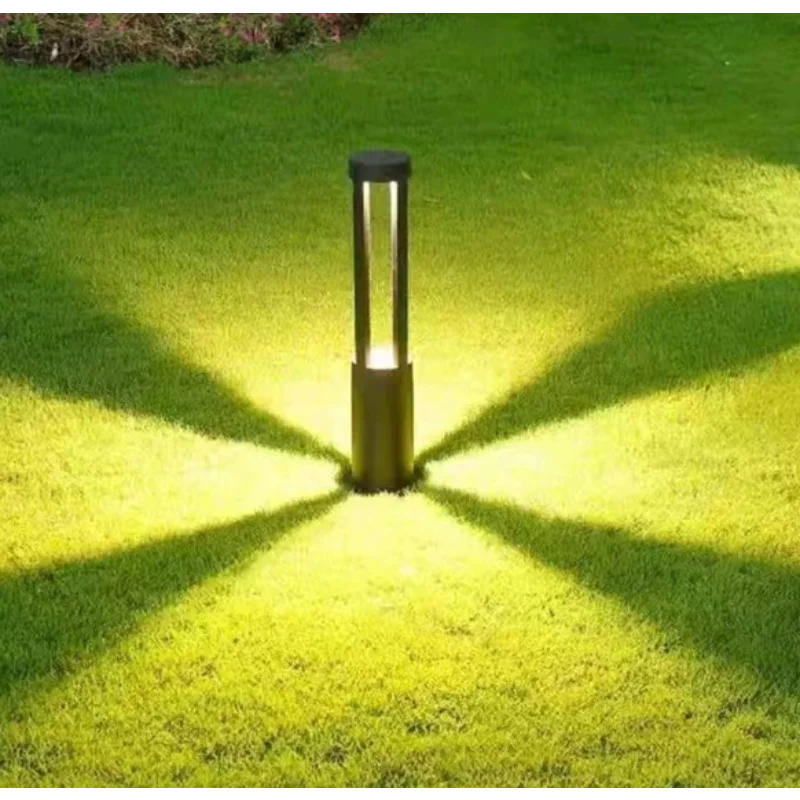 Modern LED Bollard Lawn Light, Waterproof Outdoor Post Pathway Lamp, Aluminum Garden Landscape Light for Yard Walkway Decoration