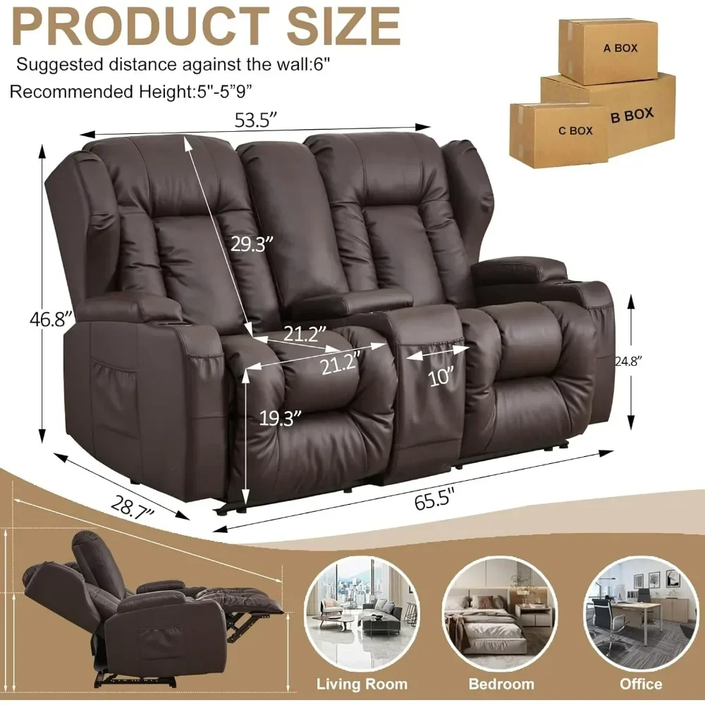 Recliner Sofa & Console, Wall Hugger Reclining RV,  RV Theater Seats, Theater Seating, Home Theater Seating