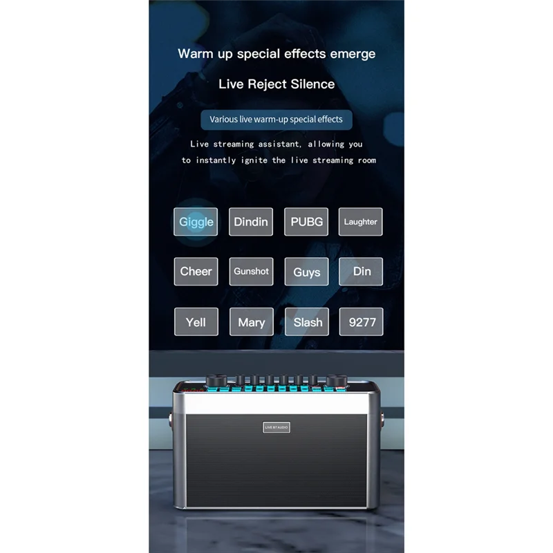 PHILE-Machine Home KTV Suono RGB integrato Karaoke Altoparlante portatile per scheda audio wireless BT con 2 microfoni wireless