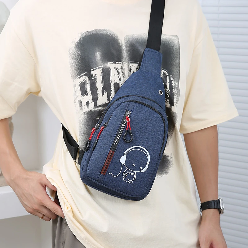 Men\'s Chest Bag Casual Fashion Shoulder Bag Male Hand Crossbody Korean Cycling Backpack