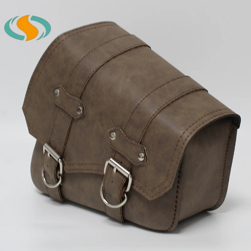 Factory Direct Sale Motorcycle Saddle Bag Motorcycle Leather Skull Saddle Bag Left Side Saddlebag
