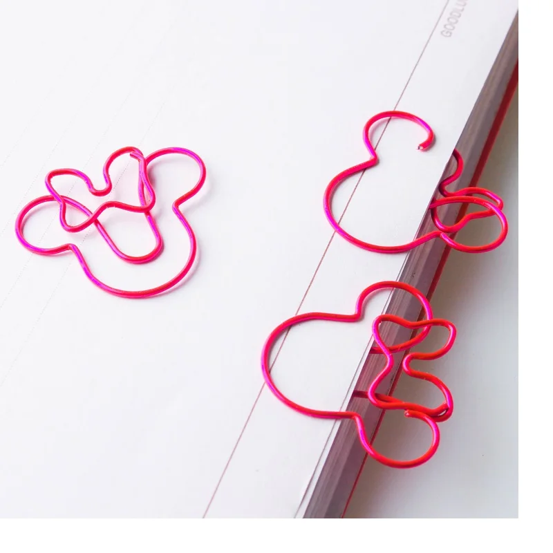 Red Color Mouse Cute Clip Paper Special-shaped Pin Clip Paper Clip Bookmark Office Accessories Paperclips Metal Paper Clips