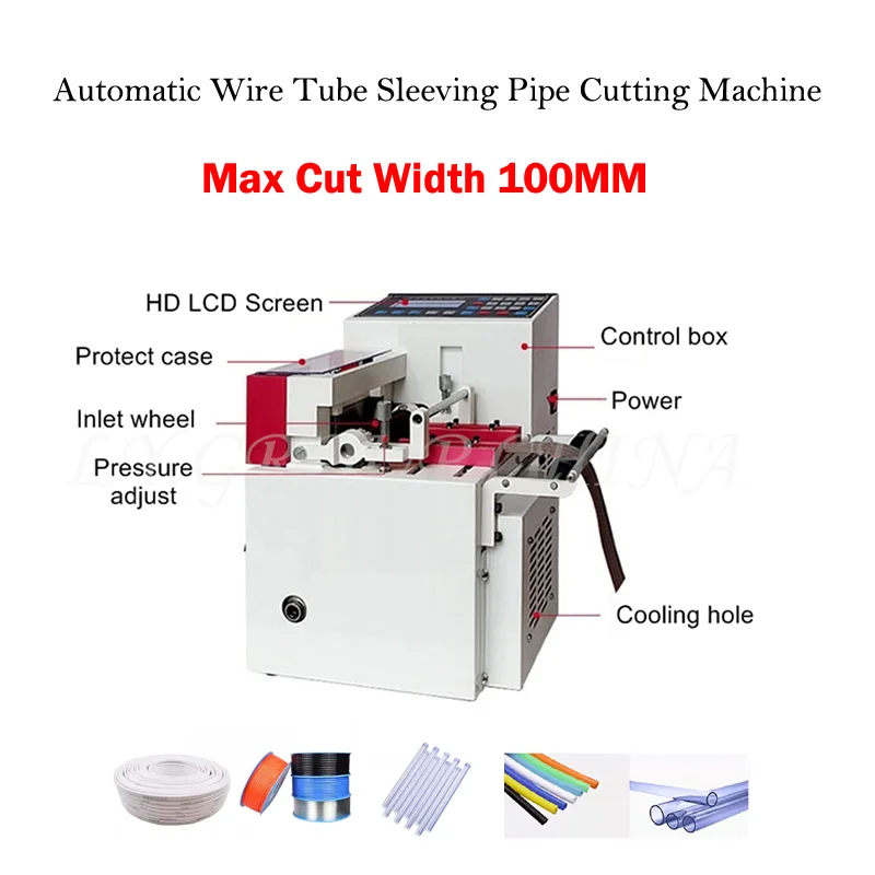 

LY-100 Automatic Wire Tube Sleeving Pipe Cutting Machine For Wire Cable Cutting Stripping Peeling Machines Max Cut Width 100MM