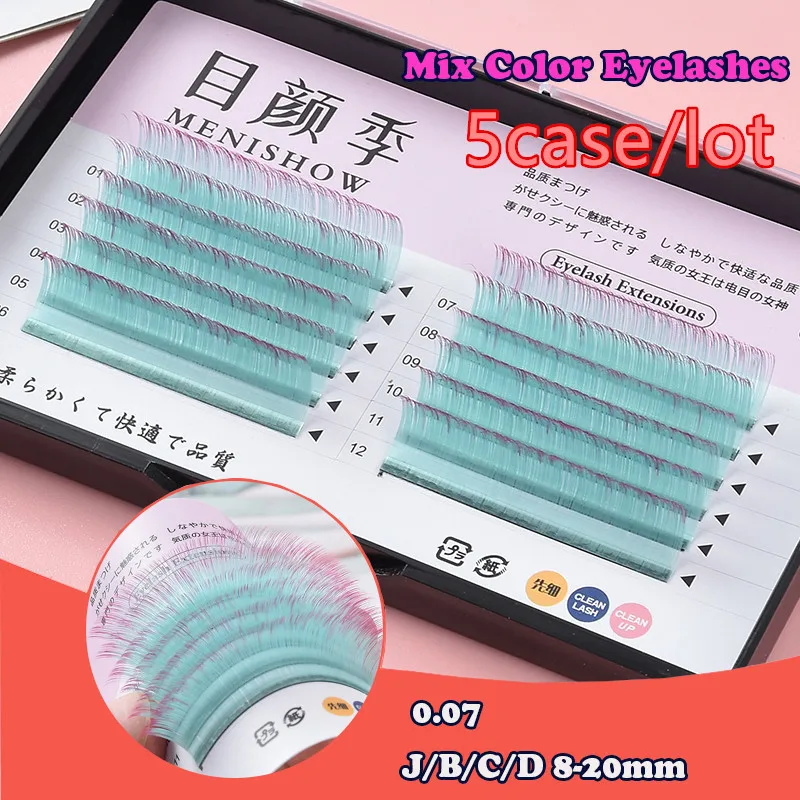 

Colored Fan 5 Case 12 Rows Color Eyelash Extensions Single Lenght Bloom Eyelashes Volume Individual Austomatic Flowering Lashes