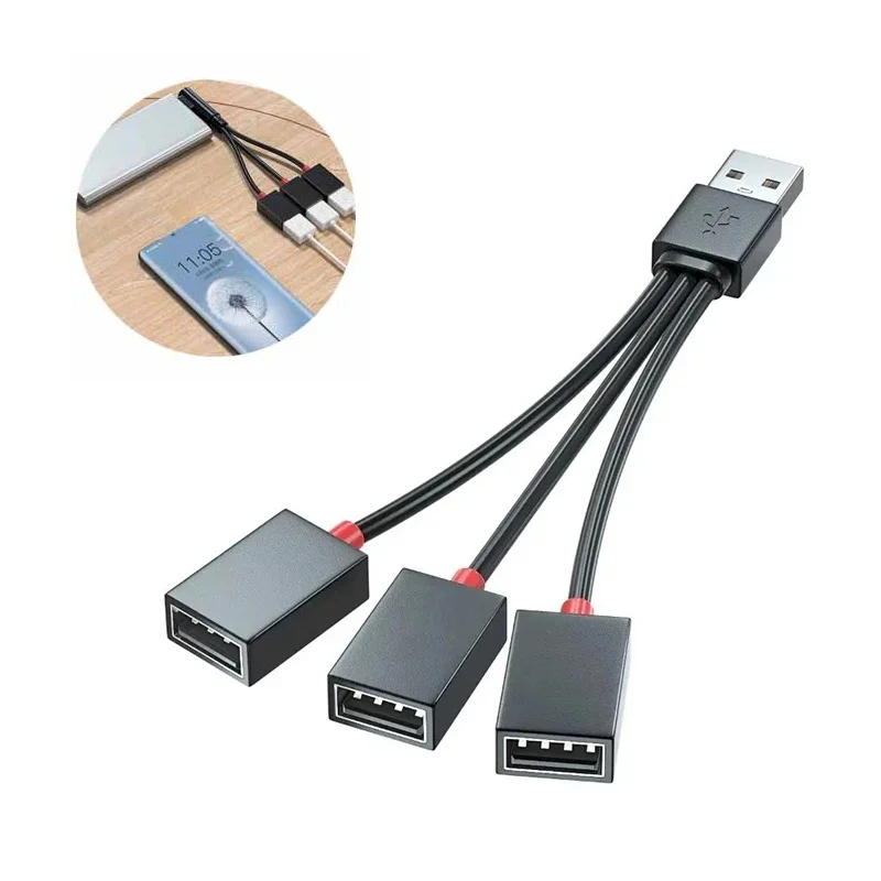 USB Hub Extensions 3 Port USB A Hub 2 USB Splitter Data Transmission High Speed OTG Adapter For Computer Xiaomi Macbook Air Pro