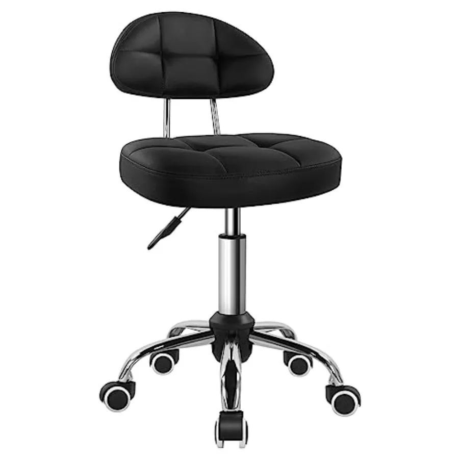 

Square Minimalist Swivel Stool with Wheel for Work SPA Shop Massage Height-Adjustable and Cost-Effective Rolling Stool Chair wi