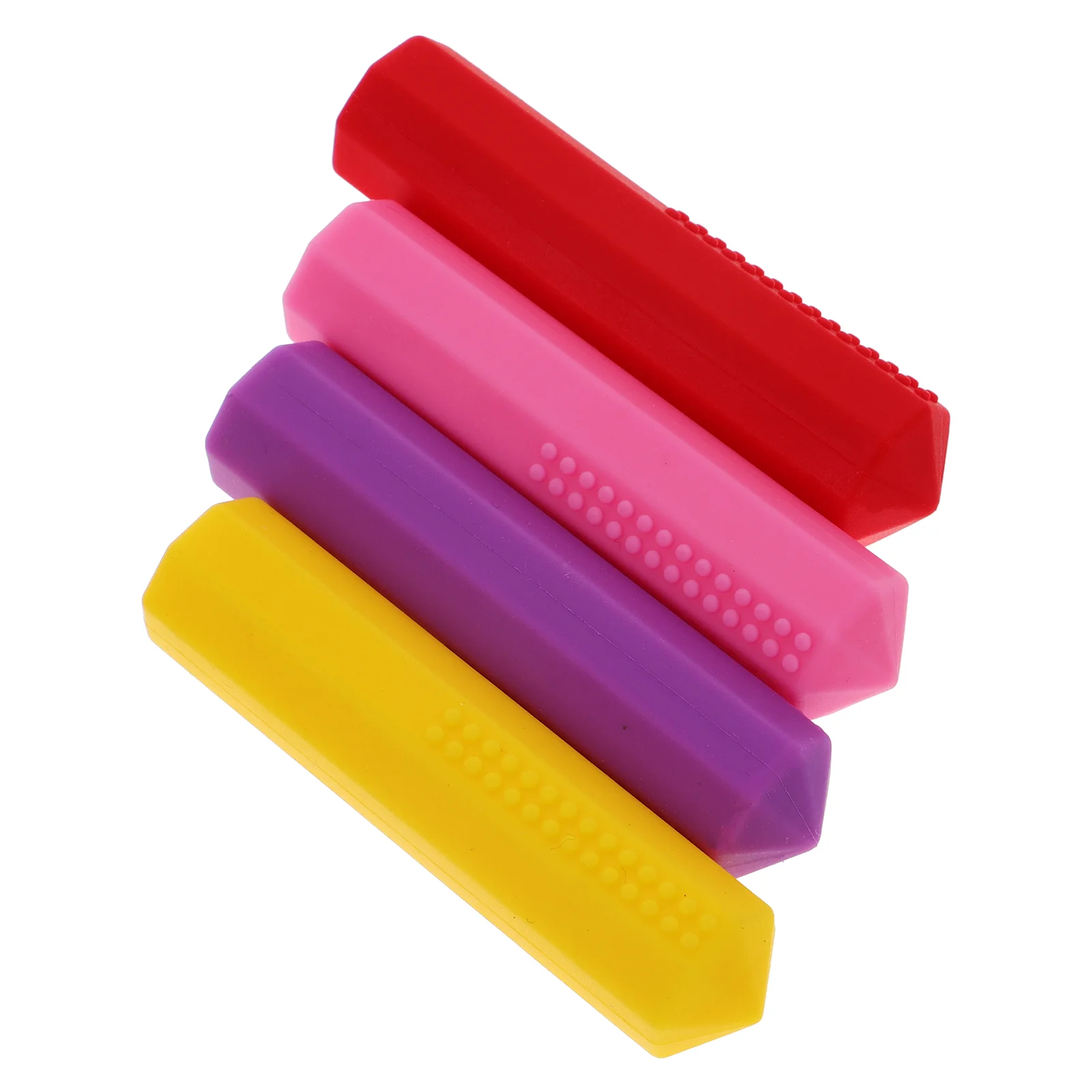 

4 Pcs Pencils Silicone Teether Protector Cover Topper Protectors Stationery Accessories Baby